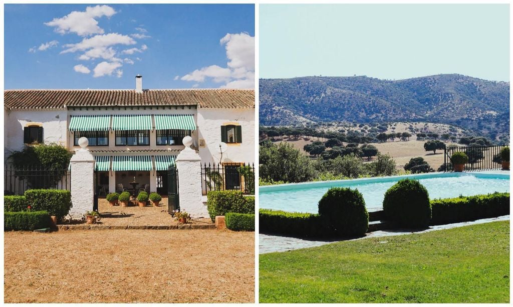 El porche y la piscina de la casa de Casilda Arizon