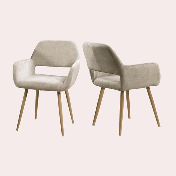 MEUBLE COSY Juego de 2 Sillas de Comedor Escandinavo Sillón Tapizado