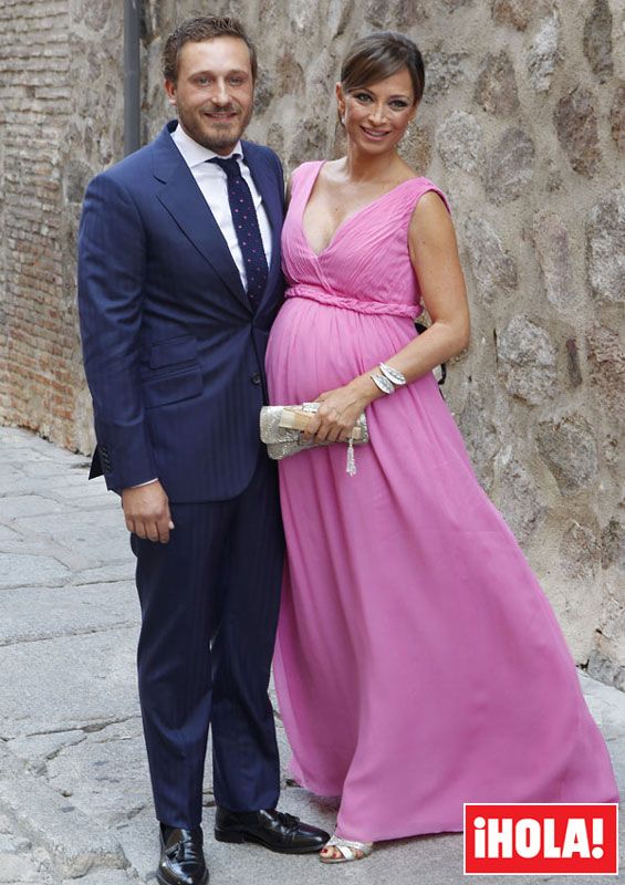 Sonia González y Juan Peña durante la boda de Feliciano López y Alba Carrillo en Toledo el pasado 17 julio
