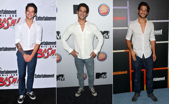 Tyler Posey y sus outfits con camisa blanca