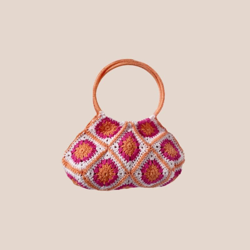 bolso crochet fucsia