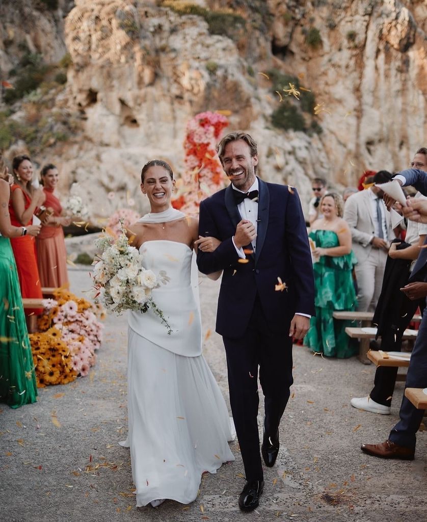 vestidos de novia palabra de honor asimétrico