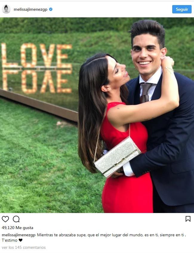 Melissa Jiménez y Marc Bartra