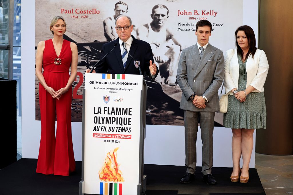 Príncipe Alberto y la princesa Charlene un un acto olímpico en julio de 2024