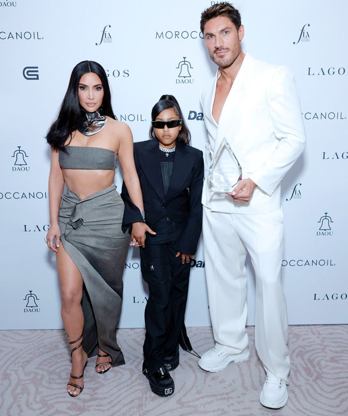 Chris Appleton y Kim Kardashian con North West