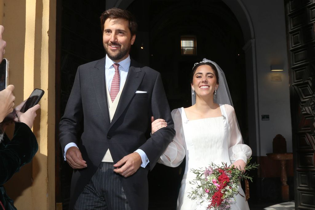 Ana Cristina Portillo y Santiago Camacho en la boda de Carlos Camacho Rodríguez y Miriam Gálvez Rodríguez-Vizcaíno 