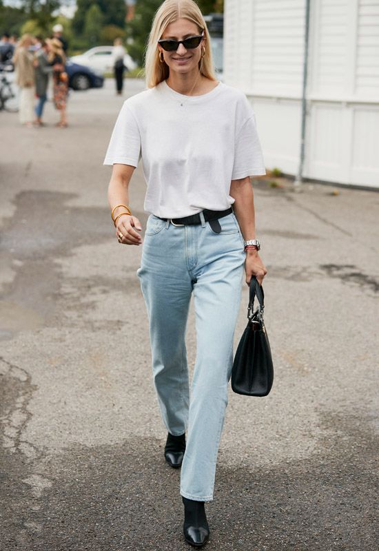 look vaqueros camiseta blanca