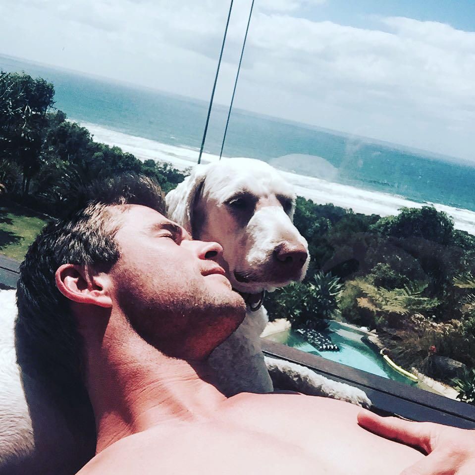 Chris Hemsworth y su perrita Sunny