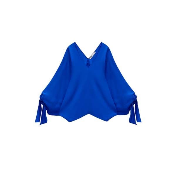 blusa azul zara