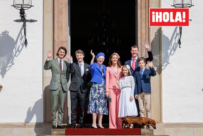 Margarita de Dinamarca con el príncipe Joaquín y sus nietos