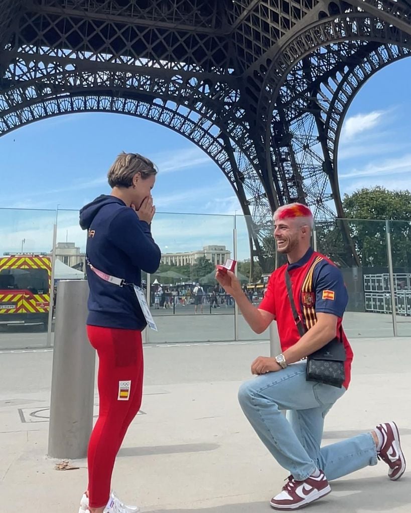 La judoca española Laura Martínez y su novio Josean Aranda. 