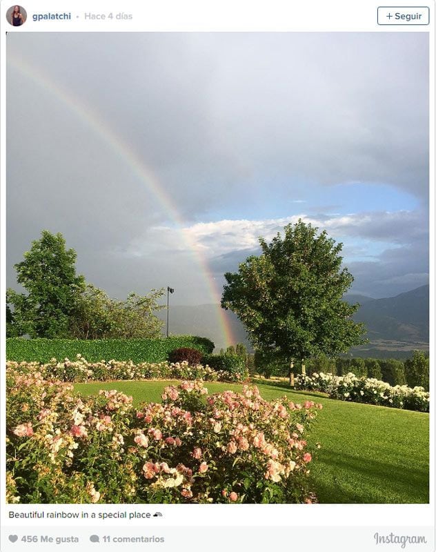 Hace cuatro días Gabriela Palatchi compartía esta foto con sus seguidores y definía este jardín como un "lugar muy especial", así que podría ser uno de los escenarios de su boda, que tendrá lugar en la finca familiar del Pirineo catalán
