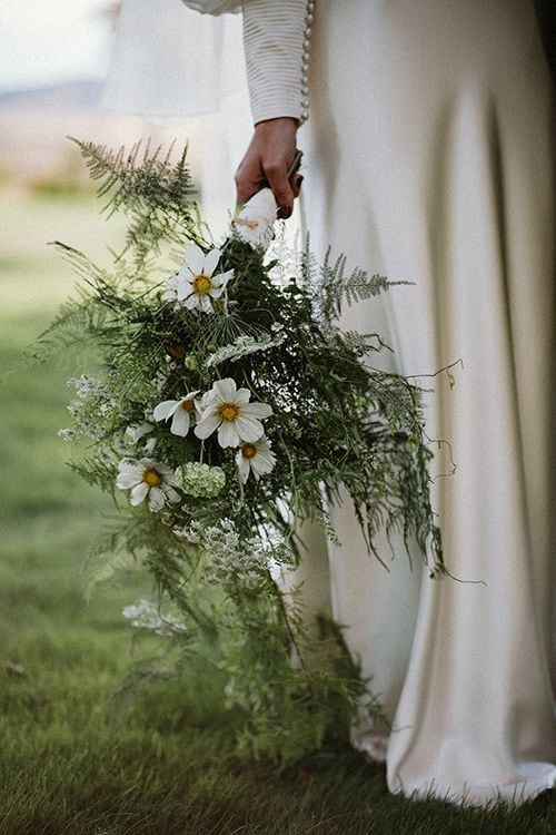 Ramo de novia blanco y verde