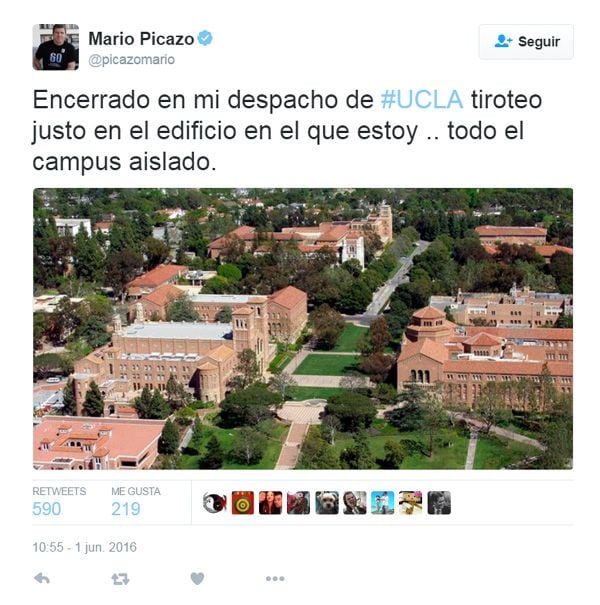 Según contó en sus redes sociales, tuvo que permanecer encerrado en su despacho hasta que las fuerzas de seguridad se hicieron con el control del campus
