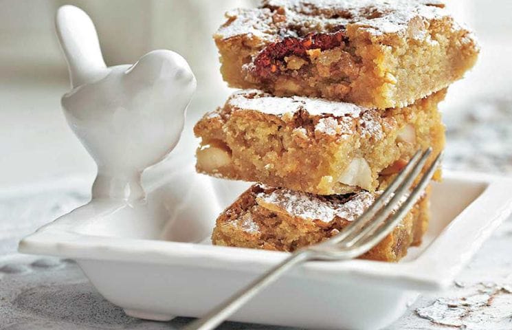 Brownies de chocolate blanco