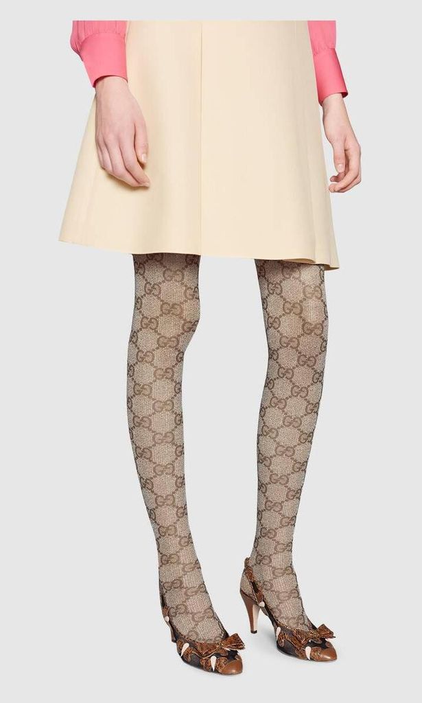 gg pattern tights de gucci