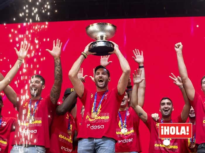 Celebración selección española de baloncesto