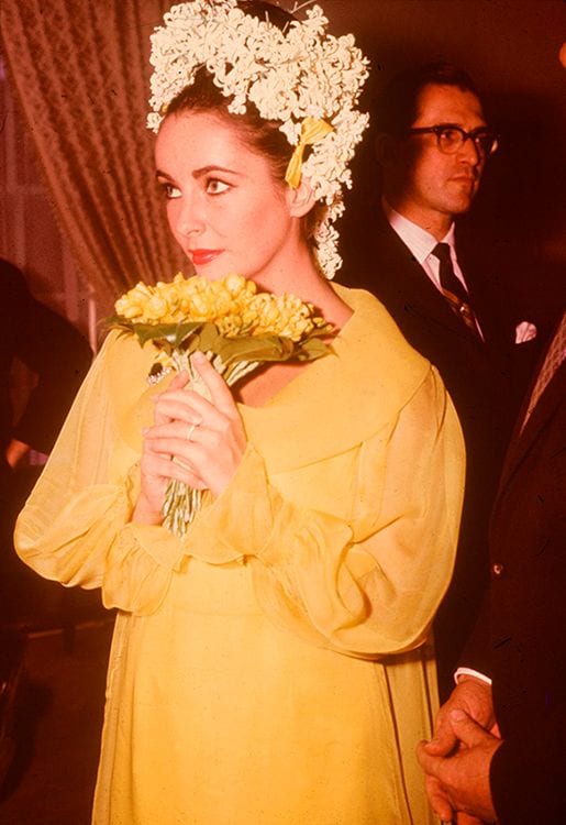 Vestido de novia amarillo de Elizabeth Taylor