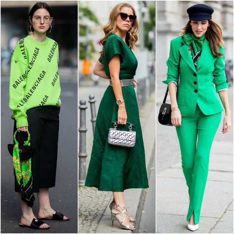 Verde presente en el street style