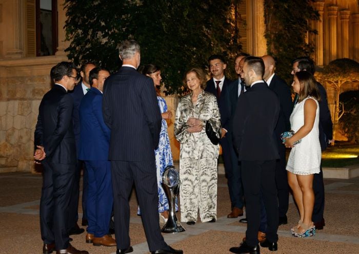 Los Reyes y doña Sofía en la recepción de Marvent