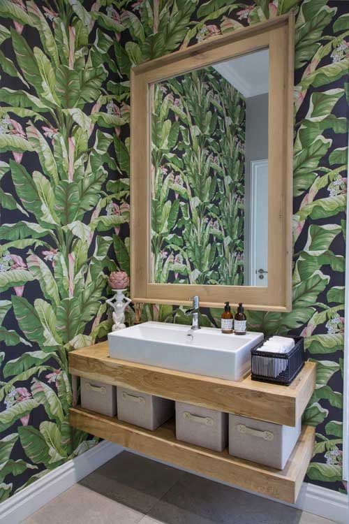 Baño hojas tropicales