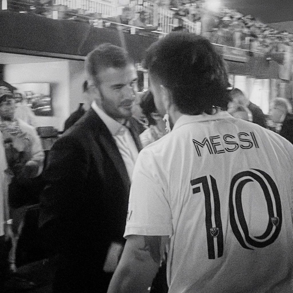 David Beckham y Lionel Messi