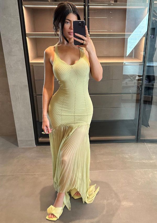 kylie jenner mules verdes