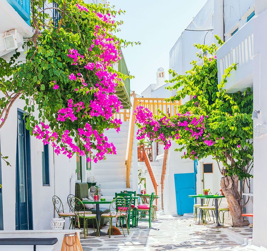 Calles de Mykonos, Grecia