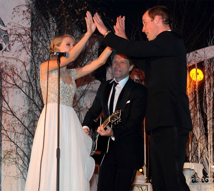 El príncipe Guillermo, Taylor Swift y Jon Bon Jovi