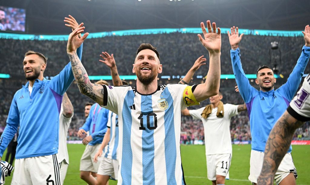 Lionel Messi en el partido de Argentina vs Croacia