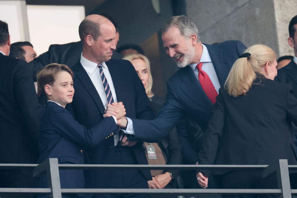 Rey Felipe, príncipe Guillermo y príncipe George en la final de la Eurocopa el 14 de julio de 2024