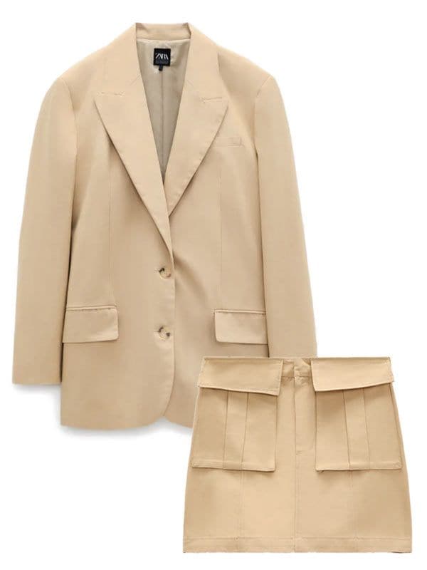 zara traje beige