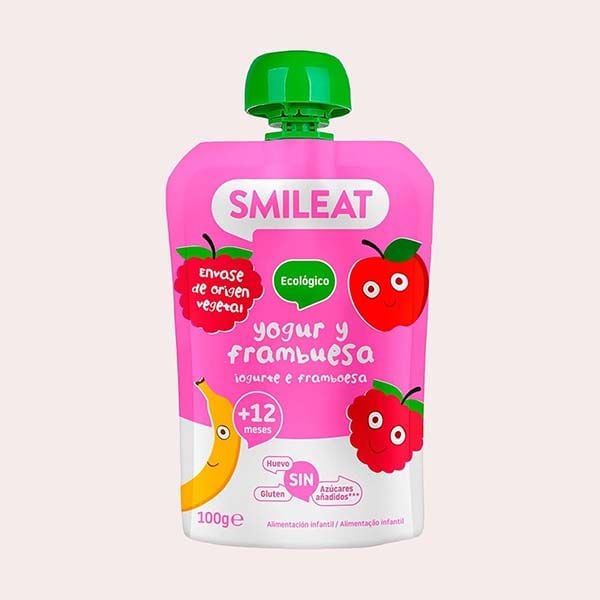 Smileat - Pouch Ecológico de Yogur y Frambuesa