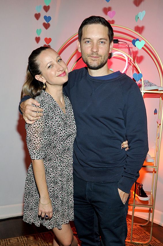 Tobey Maguire con su hija en un estreno