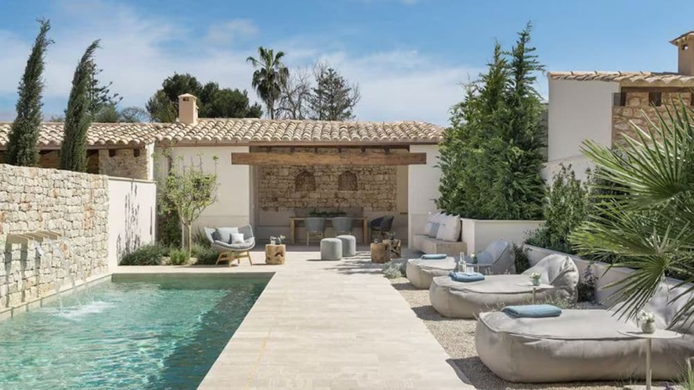 Proyecto de jardín con piscina y cascadas, de Terraza Balear 