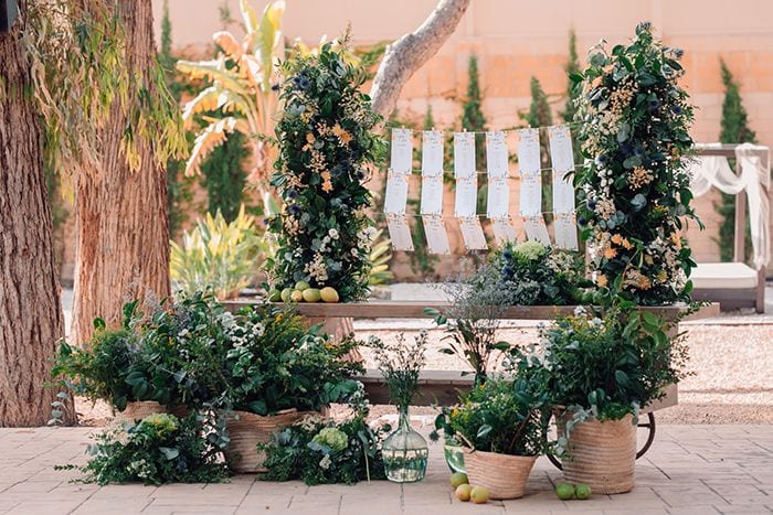 Decoración de una boda de verano en Finca Torre Bosch de Alicante