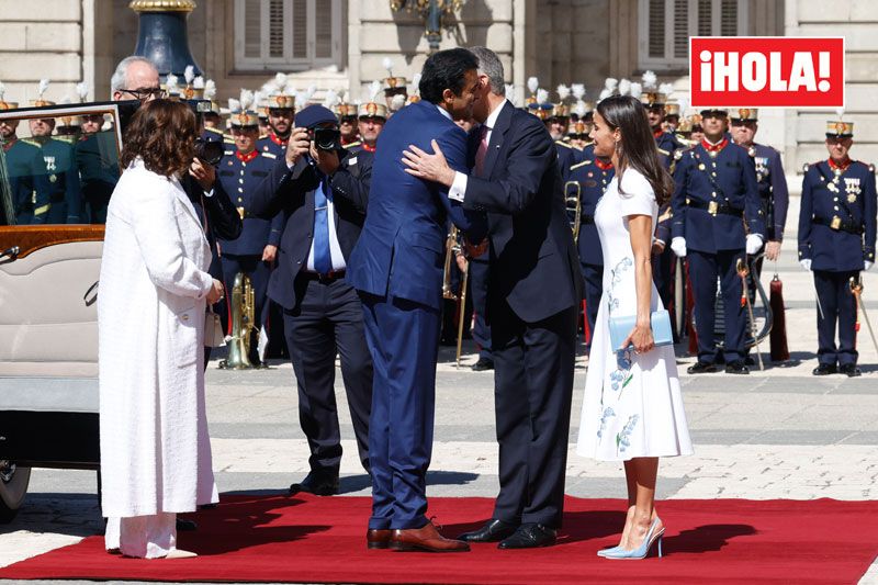 Reyes Felipe y Letizia con el emir de Catar