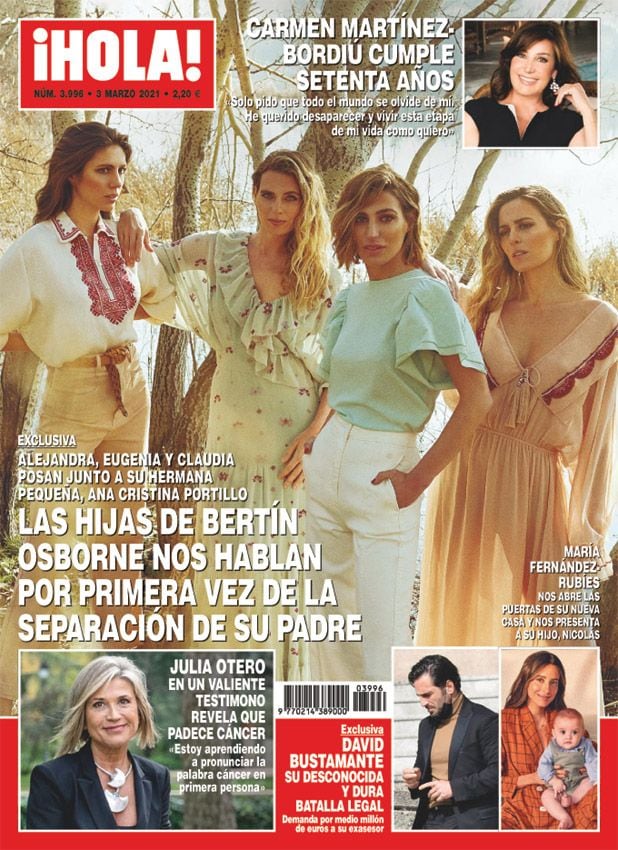 Claudia Osborne con sus hermanas en la portada de ¡HOLA!