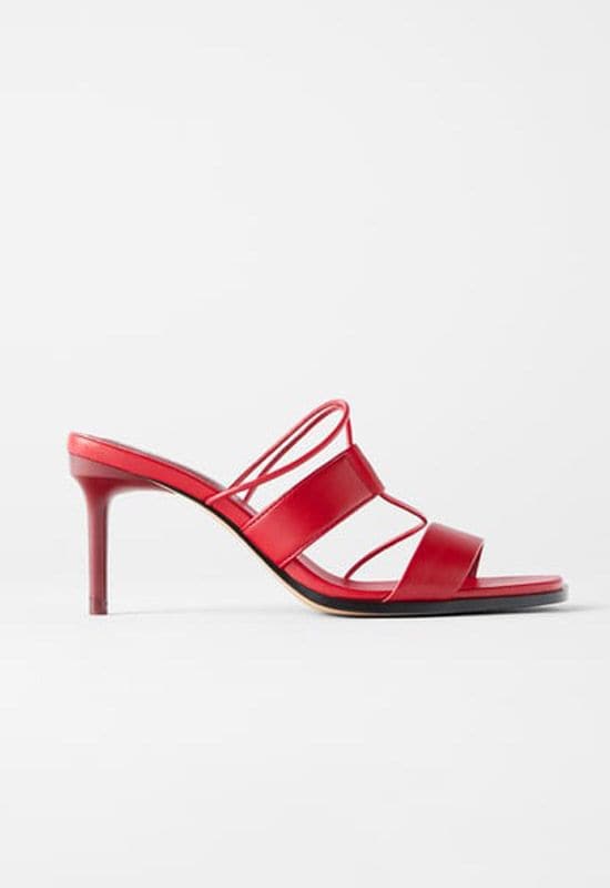 sandalias zara rojo