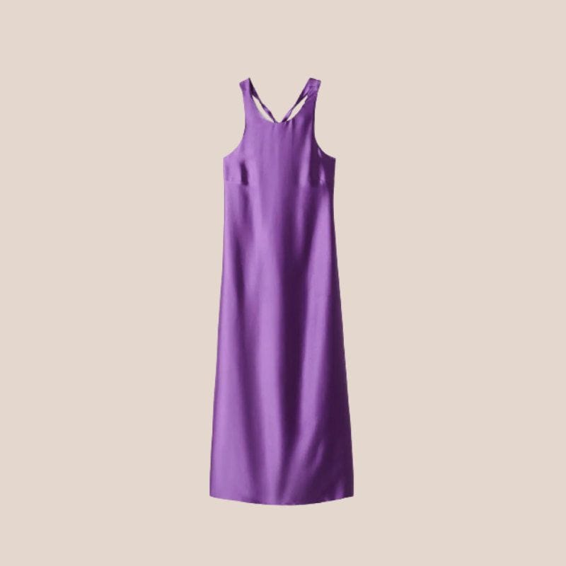 vestido morado mango