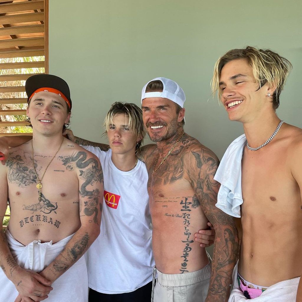 David Beckham y sus hijos