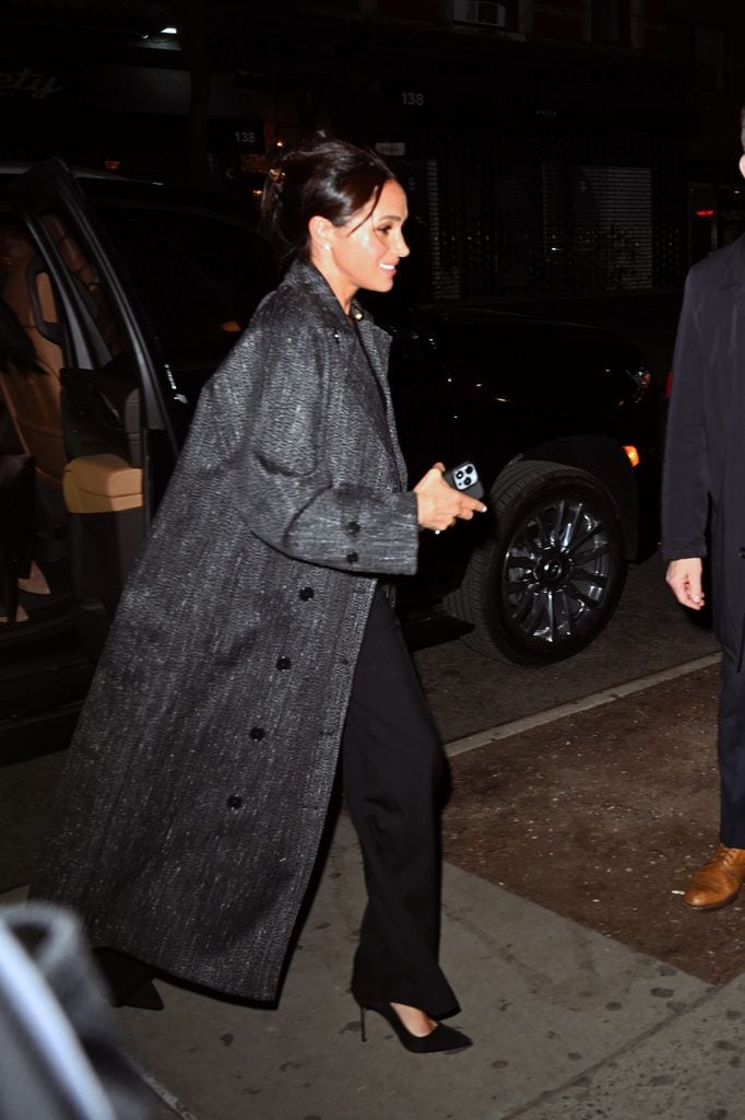 Meghan Markle is all smiles arriving at The Ludlow House in New York City attending an Netflix event