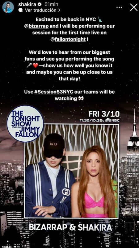 Shakira y Bizarrap asistirán al programa de Jimmy Fallon