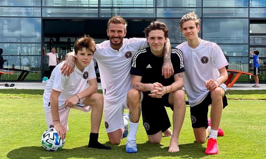 david beckham y sus hijos