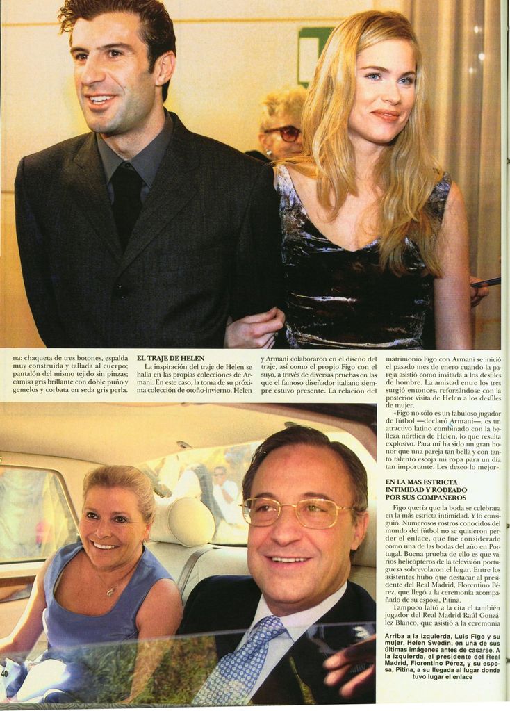 PDF. HOLA 2970 12 julio 2001. Noticia boda Figo y Helene