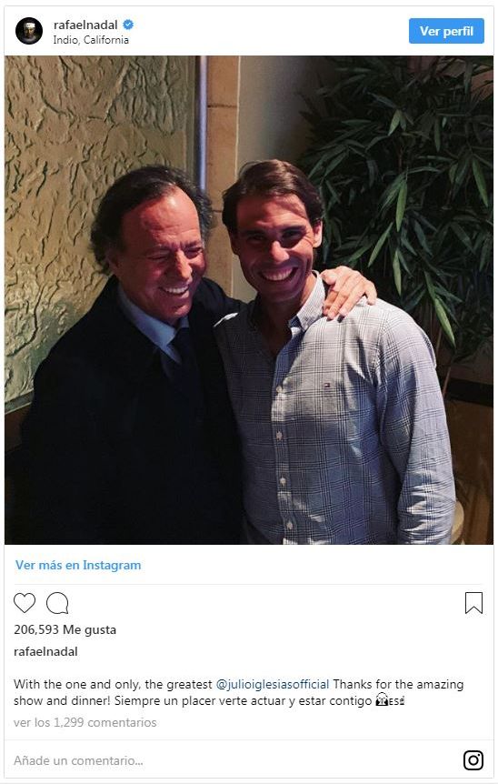 Rafa Nadal se reencuentra con su gran amigo Julio Iglesias