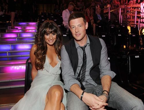 Lea Michele y Cory Monteith durante una entrega de premios en agosto e 2012