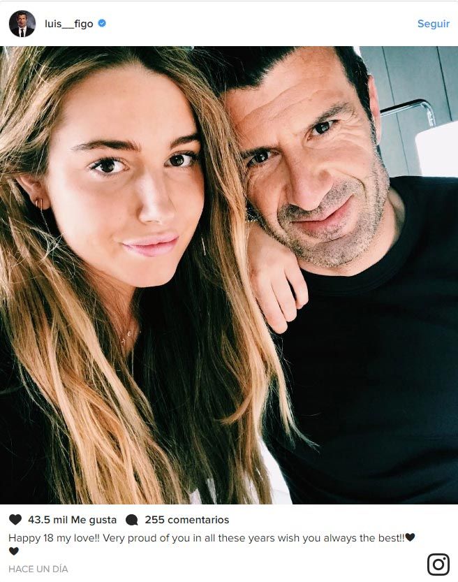 Luis Figo con su hija Daniela