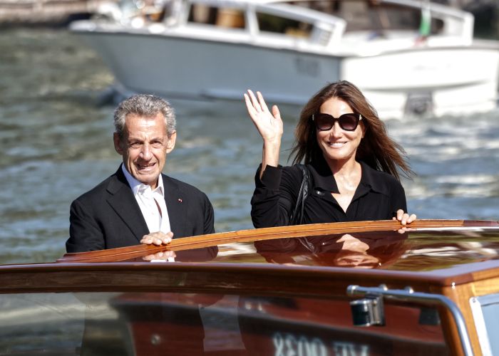 Carla Bruni y Nicolas Sarkozy en el Festival de Venecia