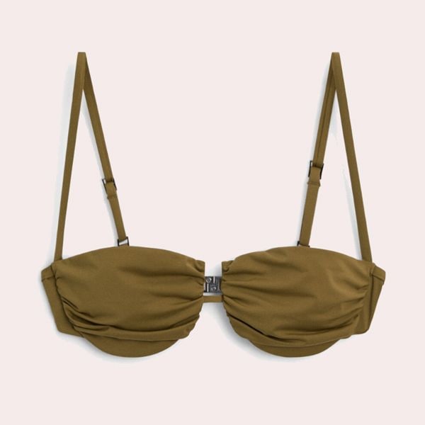 Top bikini bandeau fruncido Massimo Dutti